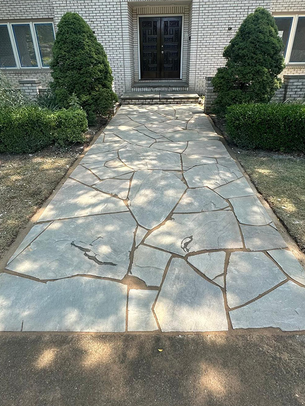 Organic stone walkway in Gates Mills, OH